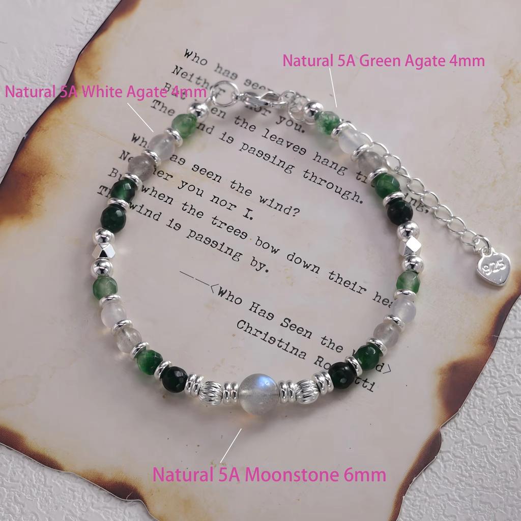 PANJBJ 925 Sterling Silver Red Agate Bead Bracelet for Women Fish Shape Retro Bead Design Versatile Jewelry Gifts Dropshipping