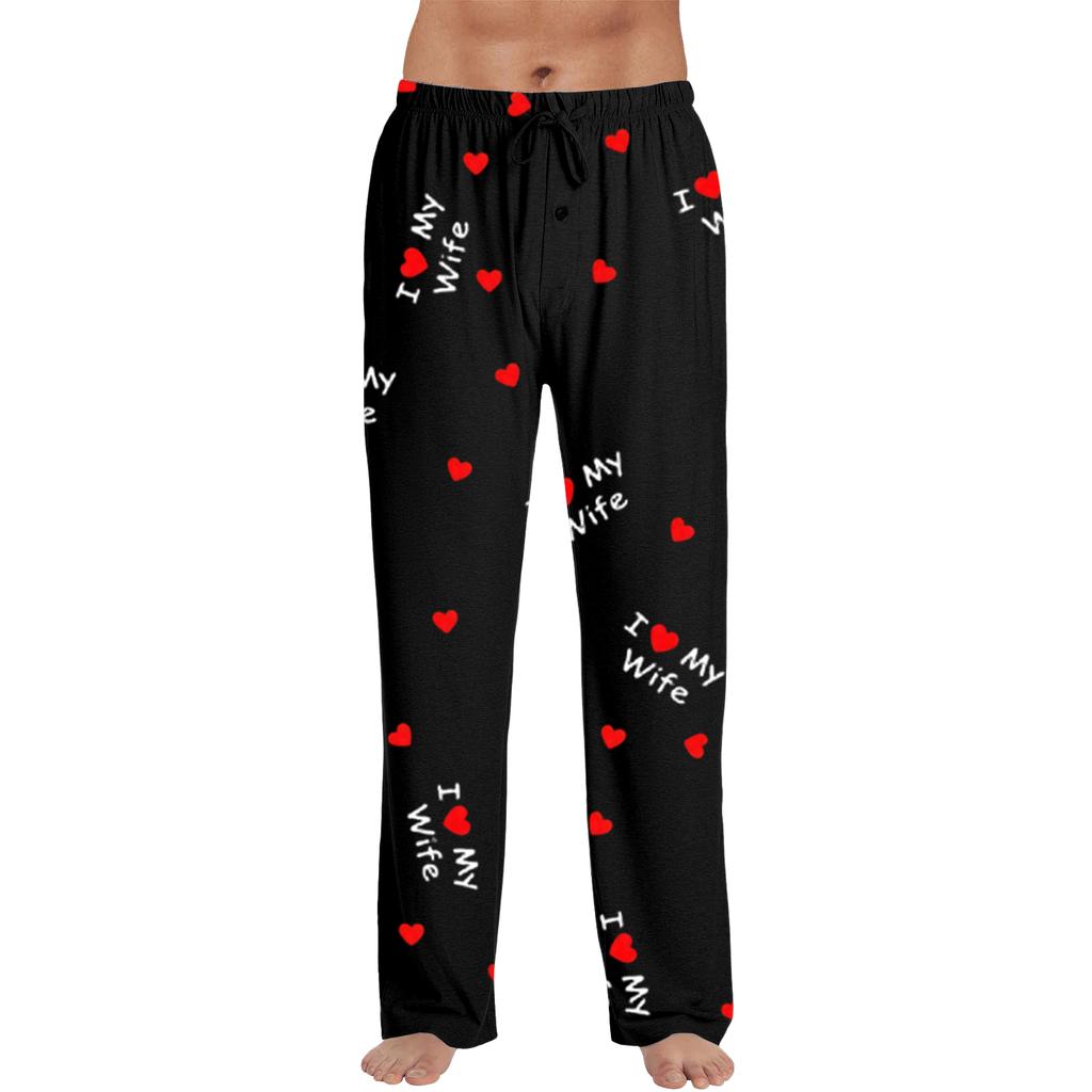 Herren Valentinstag Mode Bedruckte Lässige Hose mit geradem Bein