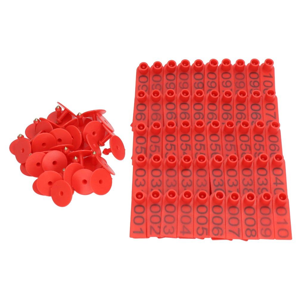 100Pcs Lightweight Livestock Ear Tags PP Ear Tags Easy Operation Numbered Livestock Ear Tags  Cow