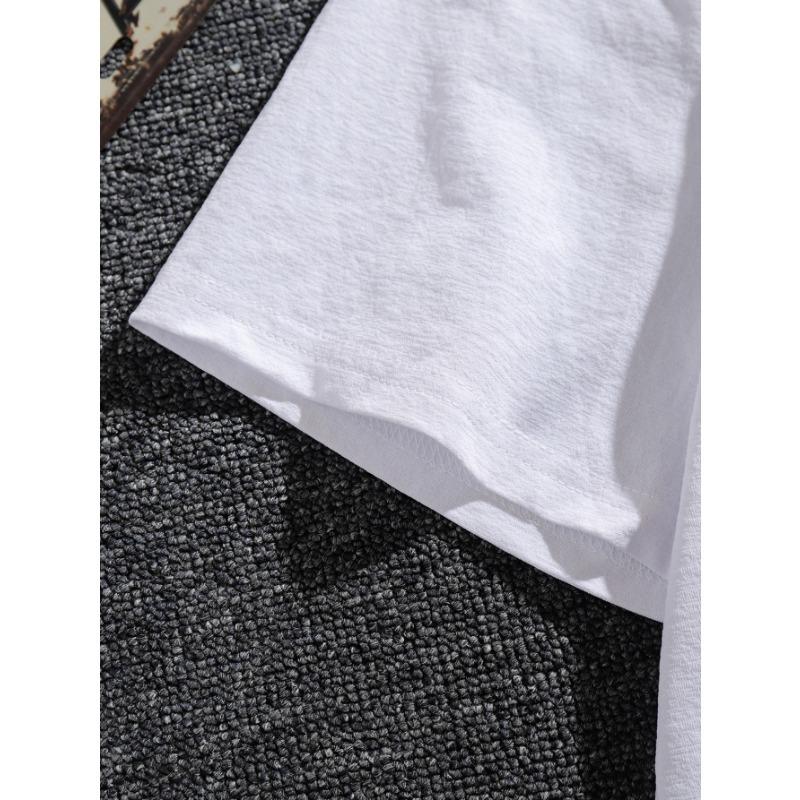 T-shirt Stampata Casual alla Moda da Uomo, Nuovo Stile Estivo, Girocollo, Vestibilità Rilassata, Oversize, Fresca