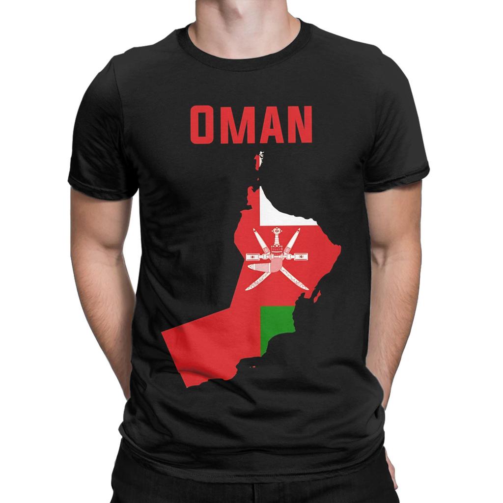 Mens TShirt Oman Map Flag Pride Funny Cotton Tees Short Sleeve Patriotic Omani National Emblem Art T Shirt Crew Neck Clothes
