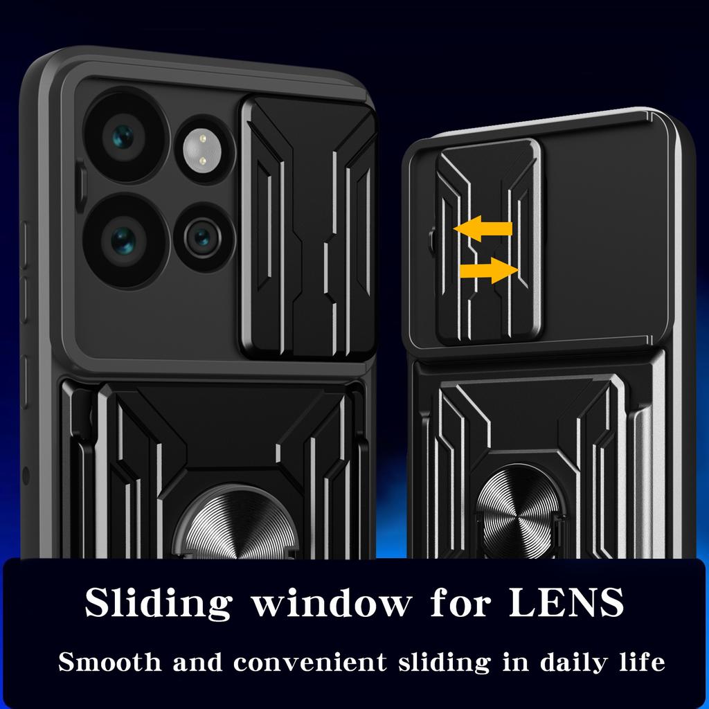 For Motorola Edge 50 Neo 5G/Moto S50 5G Case PC+TPU Kickstand Phone Back Cover with Camera Slider