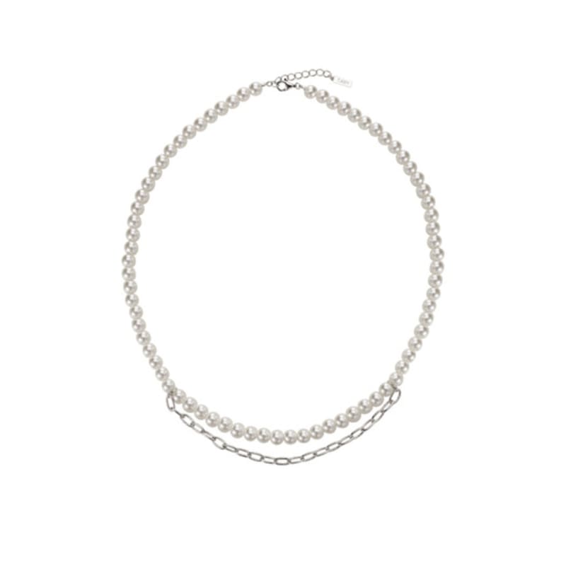 

Tirr Lirr Tizen Maximize Shell Pearl 6mm Point Chain Silver-White Bead Necklace TNSSVW14035M single type