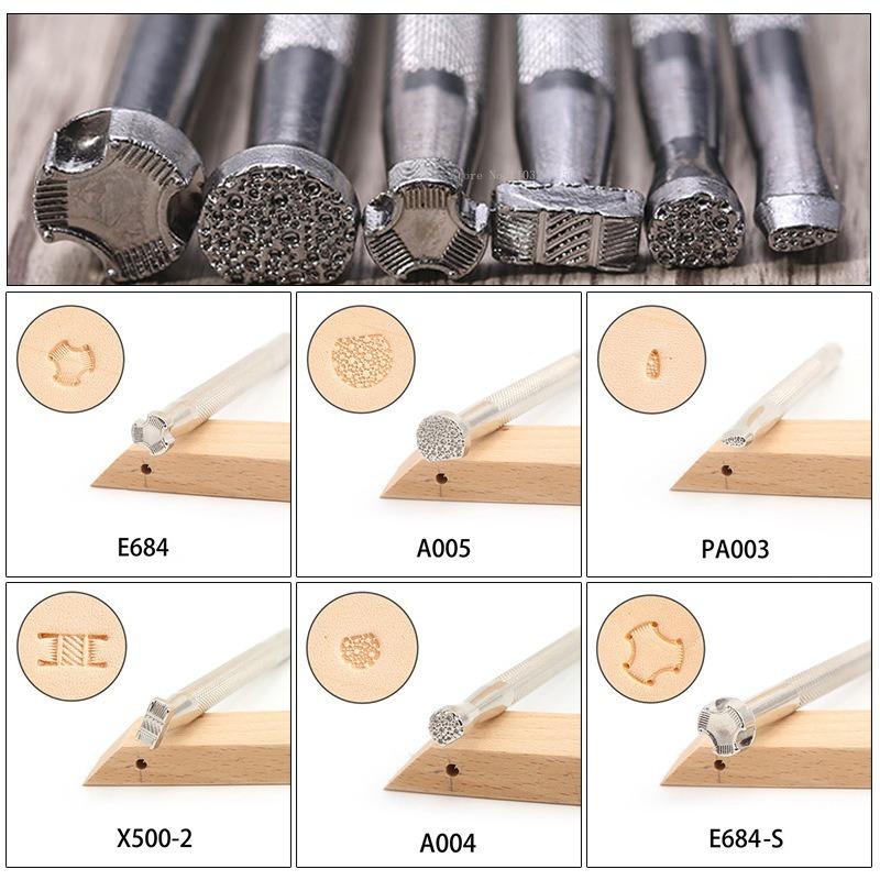 Unelte pentru Imprimat Piele 6 Stiluri Embosare Gravură Artizanat Piele Utensilă DIY Artizanat Piele Ștanțare Ștampile Unelte Artă Manuală
