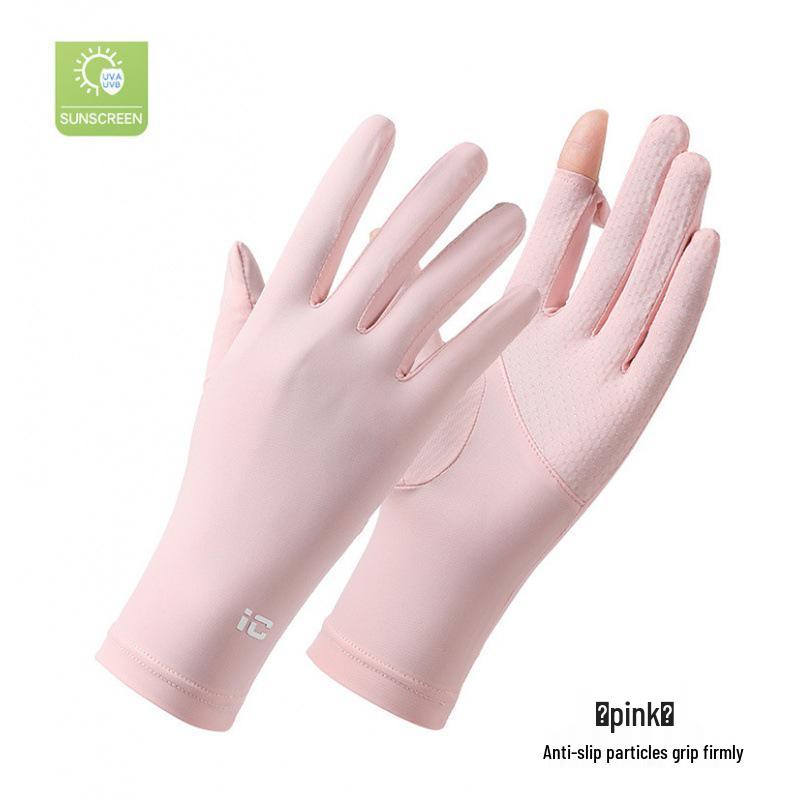 

Unisex Summer UV Protection Ice Silk Fingerless Cycling Gloves with Open Palm and Touchscreen Compatibility One Size