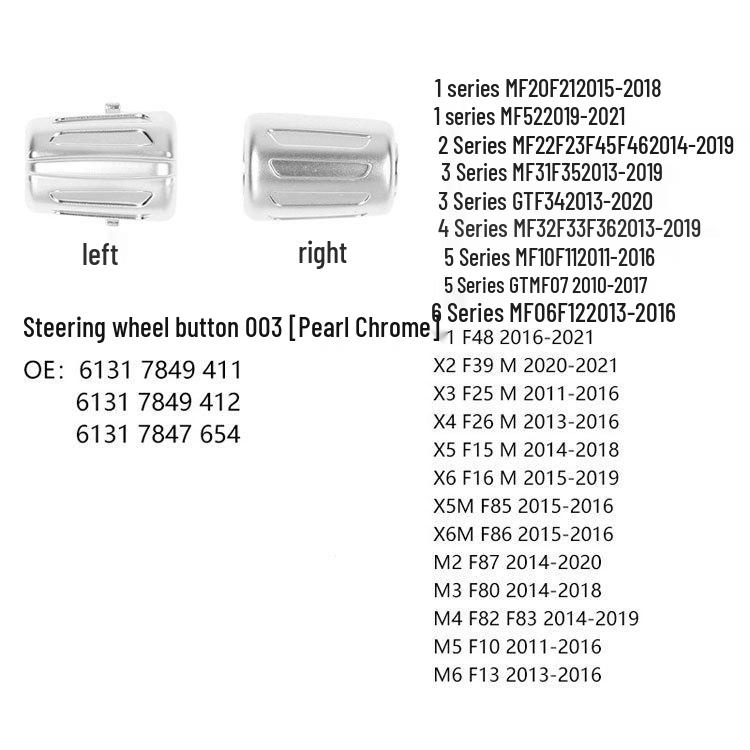 Kompatibilní multifunkční tlačítko na volant pro BMW řady F: Řady 1/2/3/4/5/6/7, X1/X3/X4/X5/X6/X6M/GT