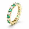 Moissanit Sterling Silber 925 Eternity Band Ring 2,7g Gesamtgewicht Trendiger Stil Modell MS-JZ223 für Verlobung/Hochzeit
