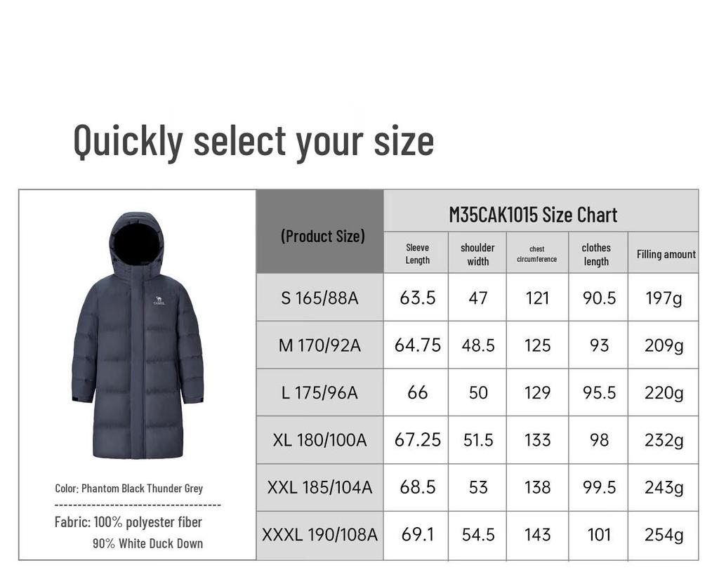 Camel Women's M35CAKI015 Hooded Mid-length Puffer Down Jacket