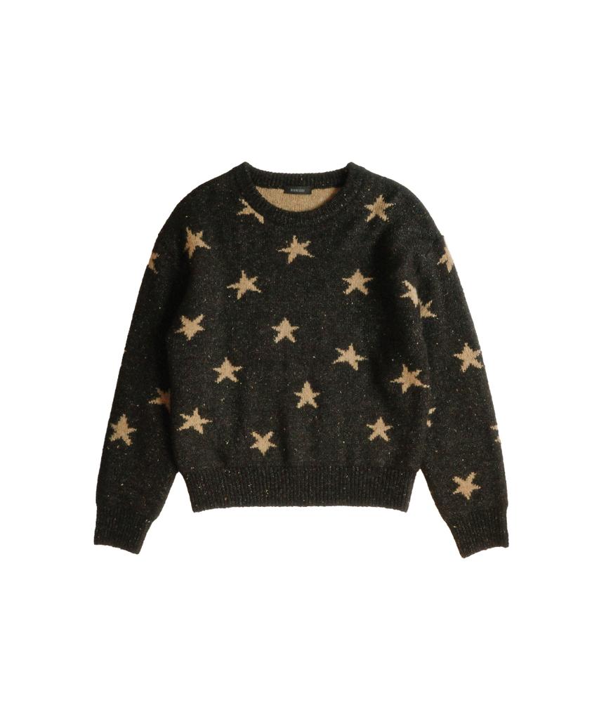 Cookies Two-Way Star Jacquard Knit (Black/Beige)