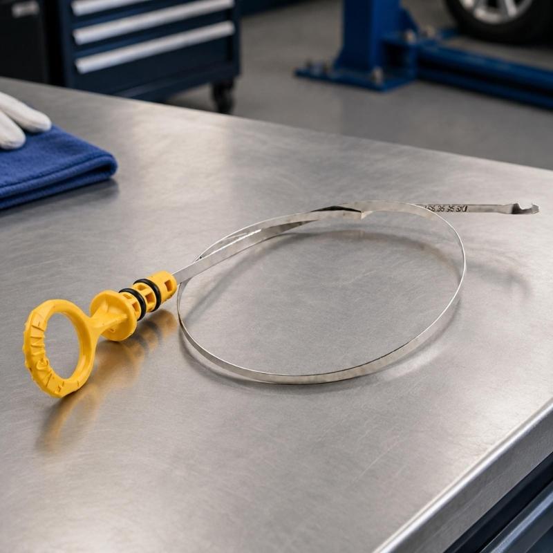 Oil Level Dipstick 30777500 Replaces 31330383 for C70 V40 B5244S4 B5254T3 B5254T7, Metal Measuring Rod with Pull Handle and Sealing Rings for Engine
