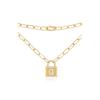 APM Monaco etters A-Z Love Pendant Lock Inlaid with Crystal Diamonds Alloy Necklace Same Style for Men and Women Couples Gold Yellow AC6906OXYA