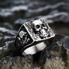 European and American Personalized Titanium Steel Retro Ring Made of Old Rose Skeleton Men's Ring