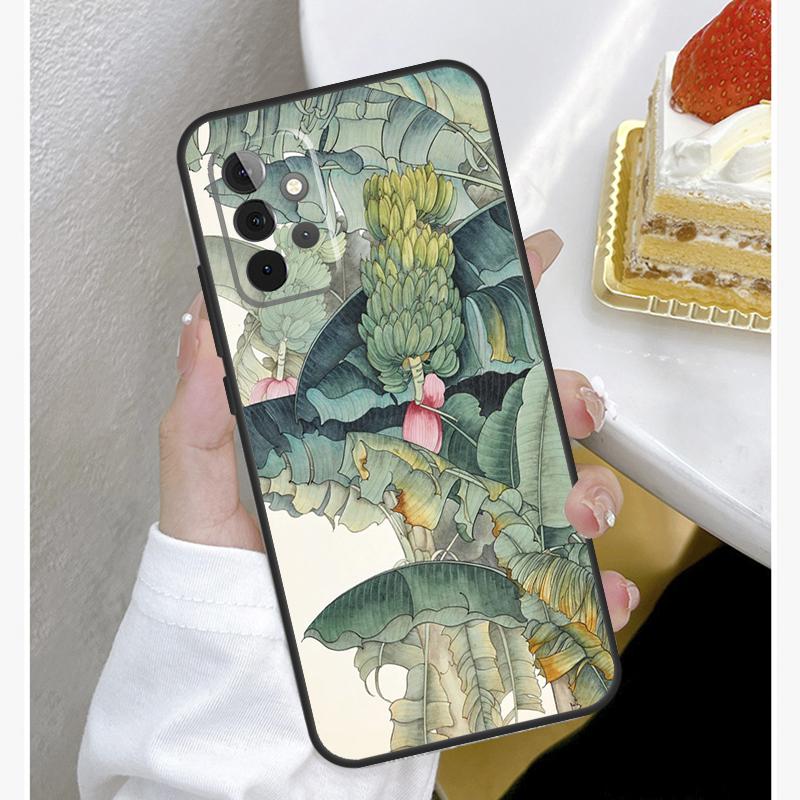 Banana Leaves Case For Samsung Galaxy A15 A25 A35 A55 A51 A71 A12 A32 A52 A13 A33 A53 A14 A34 A54 Cover