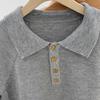 Retro Polo Collar Sweater for Women Autumn Winter New Pullover Soft Casual Sense Sweater Female