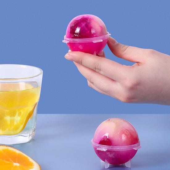 

2 шт. Форма для льда с шариками, быстросъемная, съемная, легкий доступ ко льду, устойчивая к низким температурам, сферическая, с хорошей герметизацией, кухонный инструмент для приготовления ледяных шариков