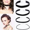 Women S Minimalist Vintage Black Velvet Choker Necklace Geometric Collarbone Chain