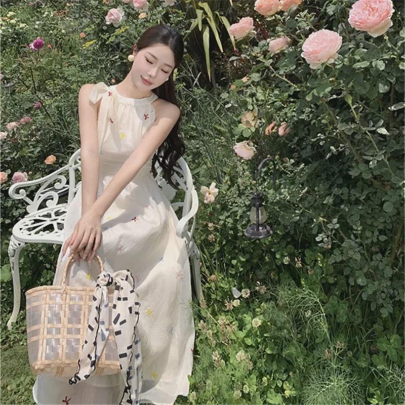 Fustă Lungă Florală Zeiță Franceză Talie: Rochie de vară dulce și elegantă pentru vacanță