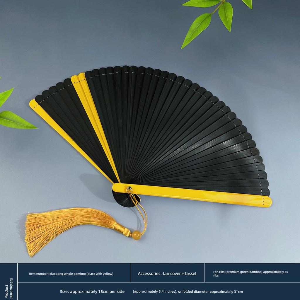 Cut Out 5-Inch Chinese Style Chinese Ancient Style Red and Black Folding Fan