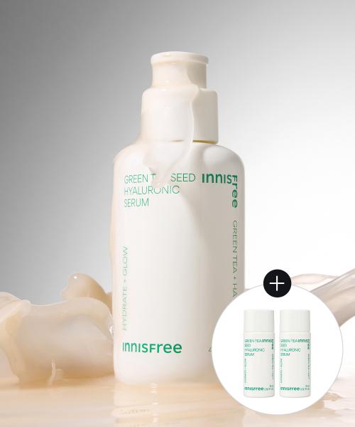Innisfree Green Tea Seed Hyaluronic Serum 130mL + 2x15mL (Gift Set) FREE
