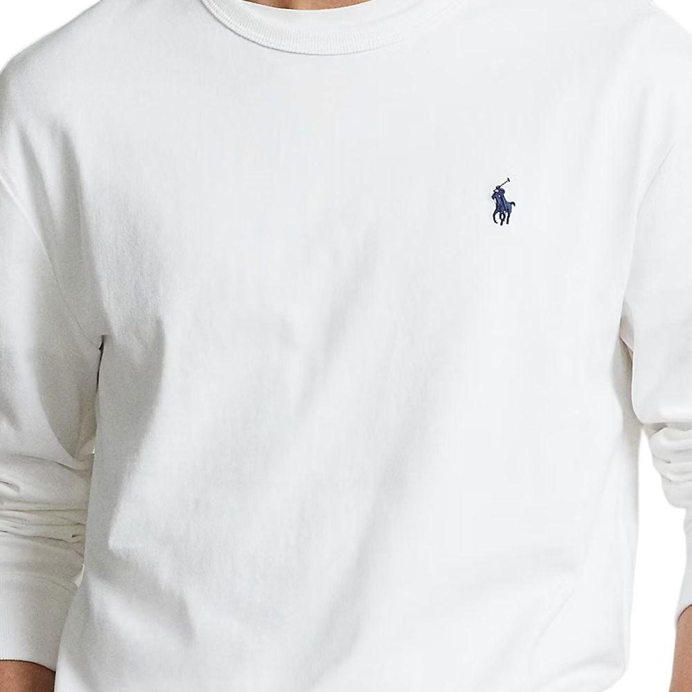 Polo Ralph Lauren T-skjorte Ss23 Ensfarget Rund hals Casual Pullover Langermet Dame Topper Hvit 323618711-001