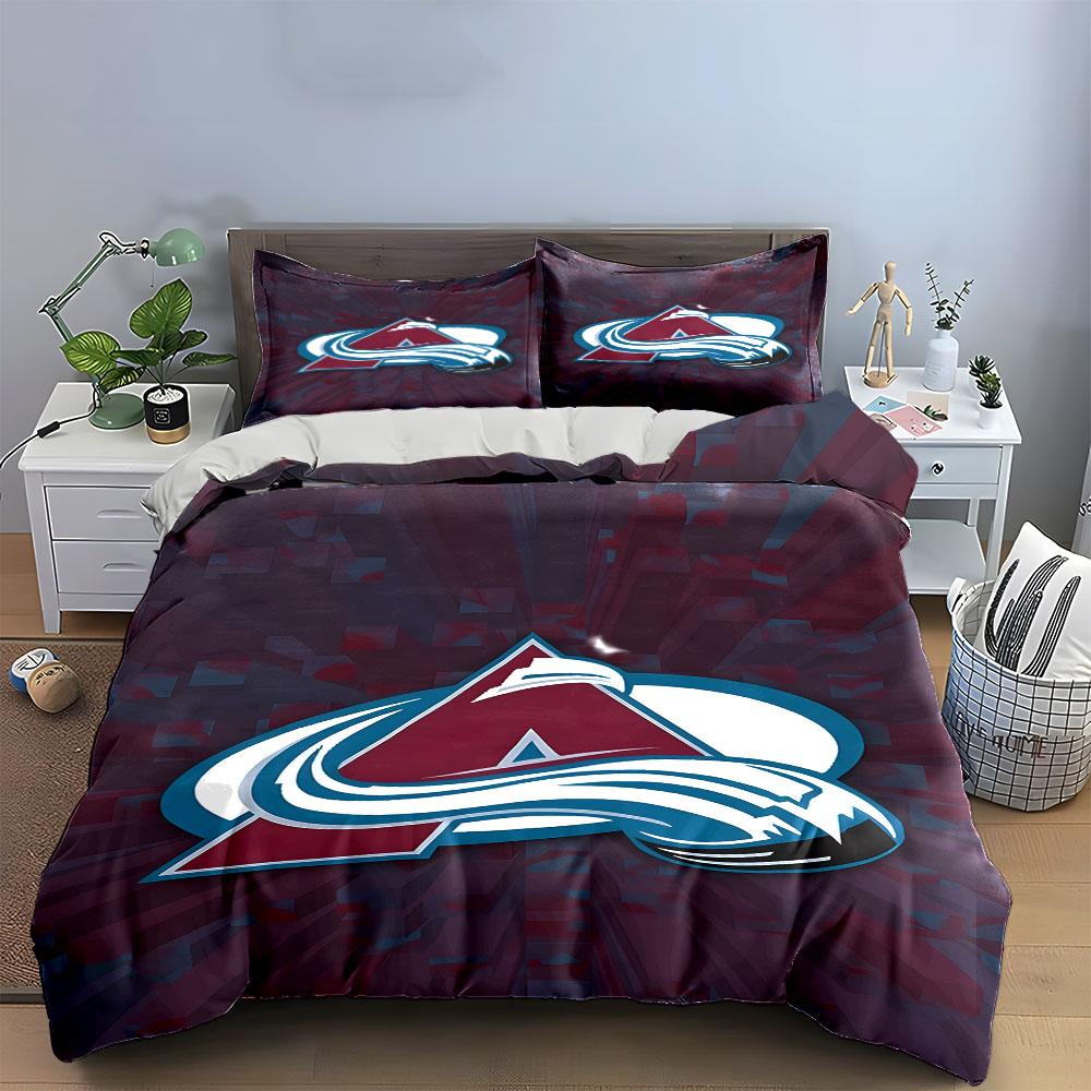Red "A" Logo with Blue and White Design Print Bedding Set Duvet Cover Pillowcases (1* Duvet Cover 2* Pillowcases Do Not Include Comforter)
