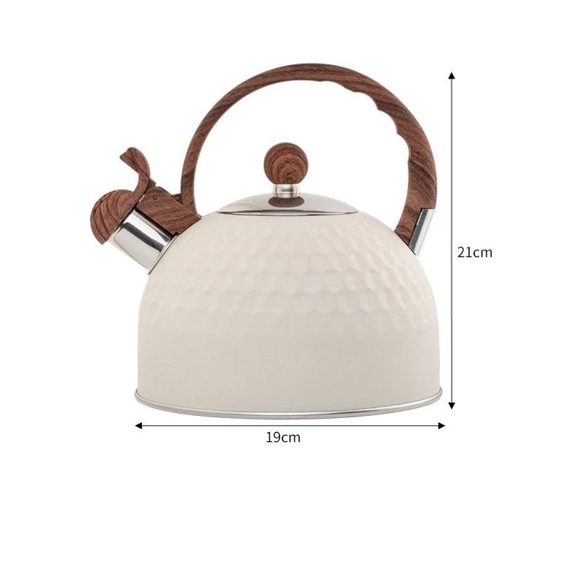 Fløytende tekjele 2,5L Rustfritt stål Stor kapasitet Tekjeler Anti-varmt håndtak Gass Elektrisk Anvendelig Kjøkken Servise