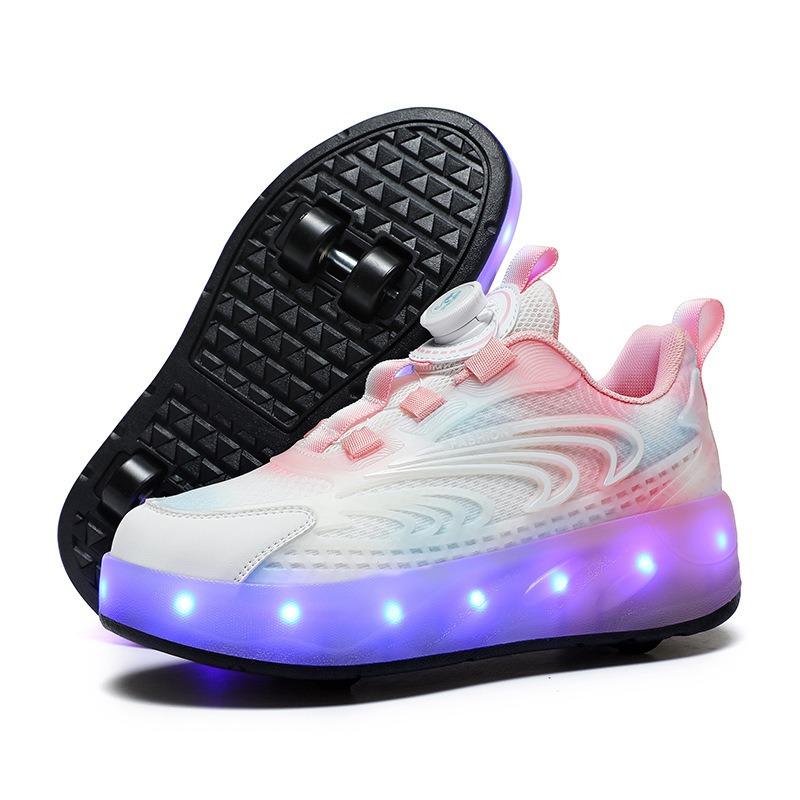 Children's runaway shoes double wheel girls breathable luminous shoes charging outdoor transportation