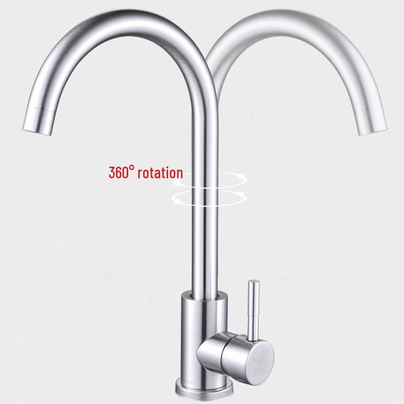 Stainless Steel Kitchen Faucet with Rotating Vegetable Wash Basin