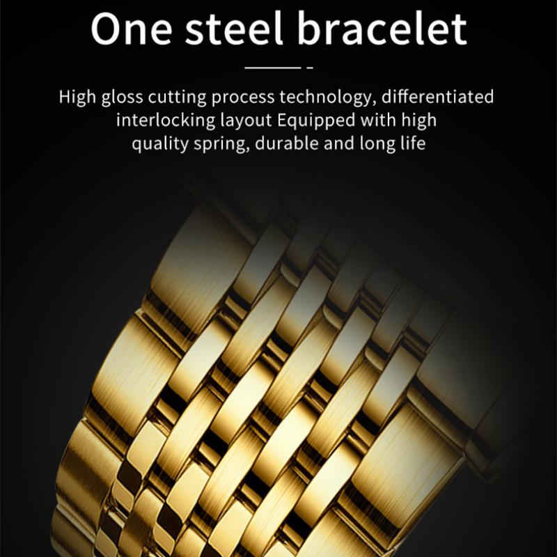 OUPINKE Men's Watch Automatic Mechanical Watch Hollow Business Waterproof Machine High-end Watch