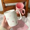 450ml Butterfly Ceramic Mugs Coffee Cups Large Capacity Student Friends Gift Breakfast Milk Mugs Water Cups Gift Box Packaging