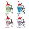 With Star Cherry Cream Cup 3D Simulation Phone Strap Ice Cream Key Chain  Bag Decorations