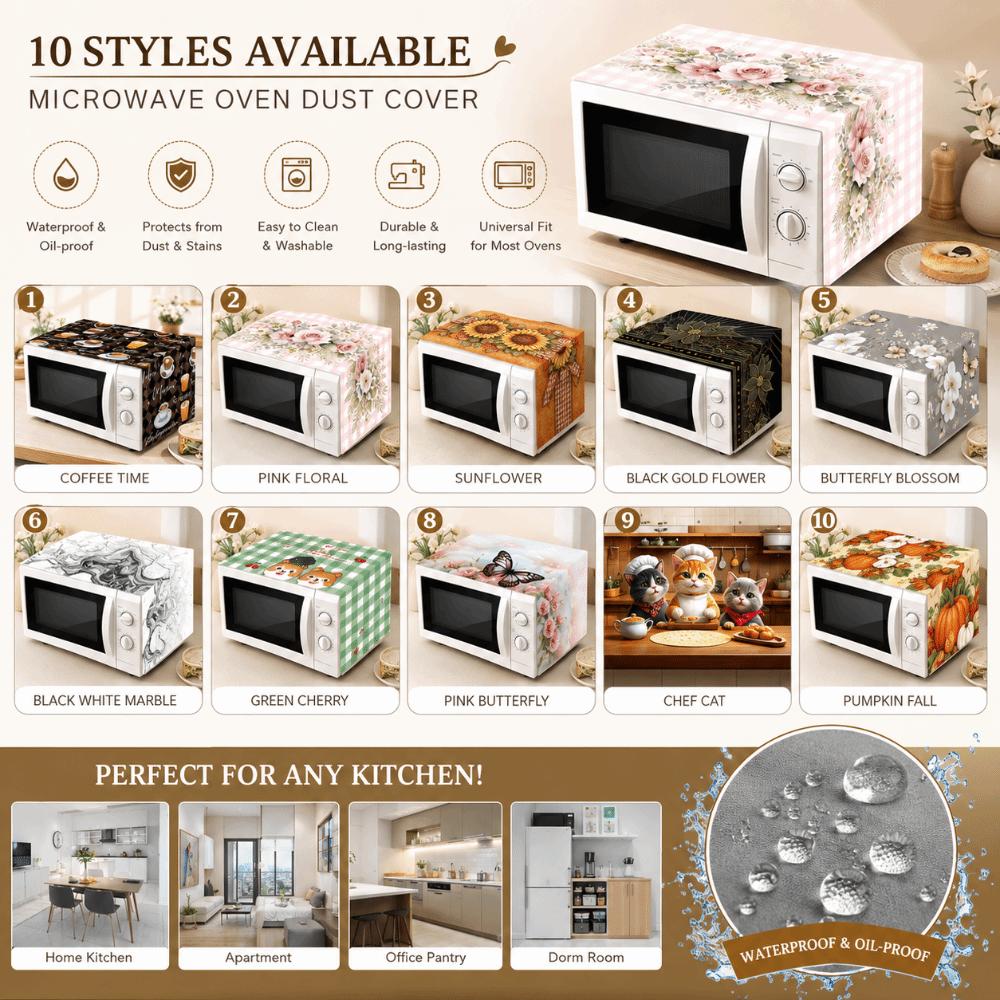 Floral Microwave Cover Universal Dust Protector Mat Microwave Oven Dust Cover Kitchen Appliance