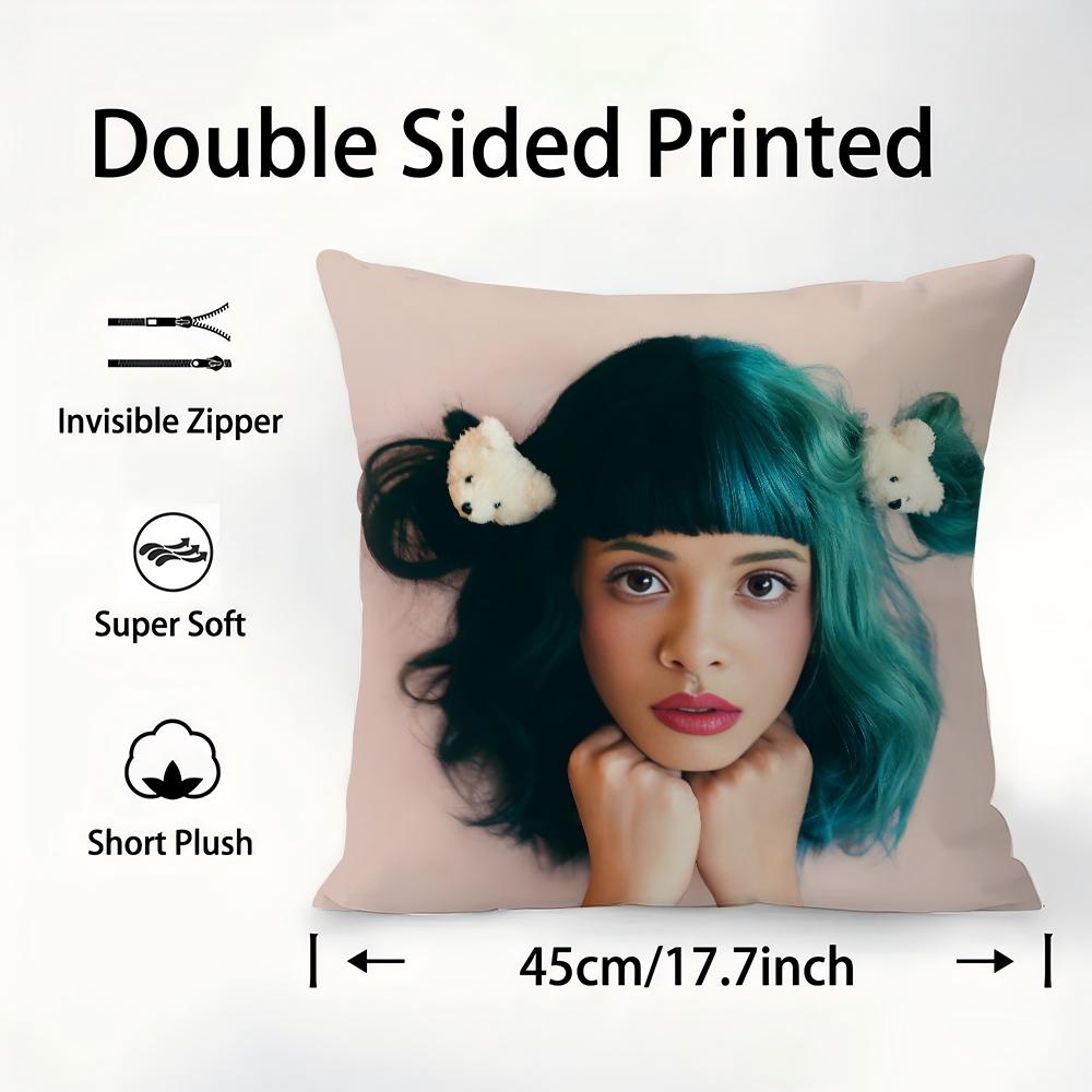Singer M-Melanie M-Martinez Pillow Case Plush Fabric Soft Pillowcase Double Sided Print Sofa Cushion Cover Throw Pillow Cover