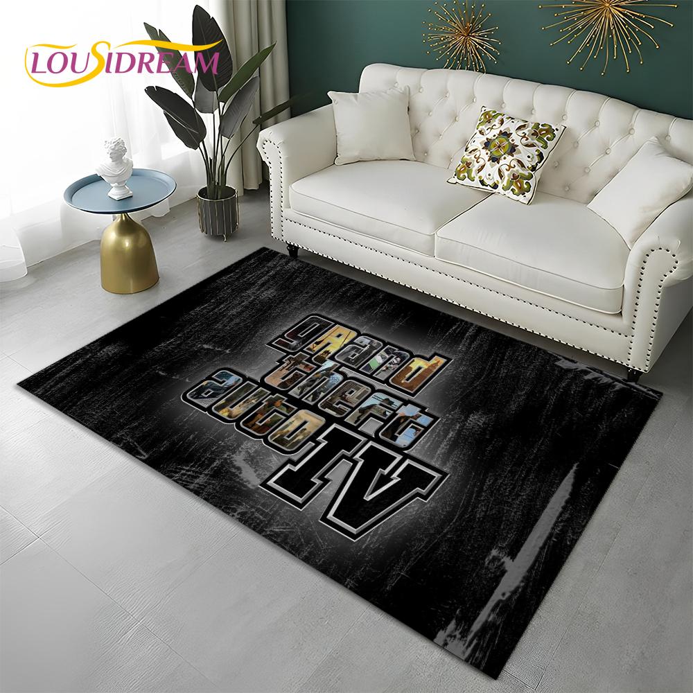Grand Theft Auto Games 3D GTA  Gamer Carpet Rug for Home Living Room Bedroom Sofa Doormat Decor,kids Area Rug Non-slip Floor Mat