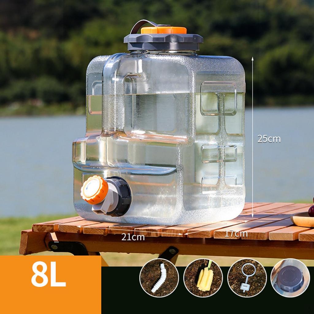 Water Container with Faucet Barrel Portable Side Handle Tank Bucket for Camping Barbecue
