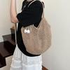 Borsa a Spalla da Donna Lavorata a Maglia Colore Unito Estetica Borsa Hobo Grande Capacità Borsa a Shopper all'Uncinetto Borsa a Mano Quotidiana da Donna KTB