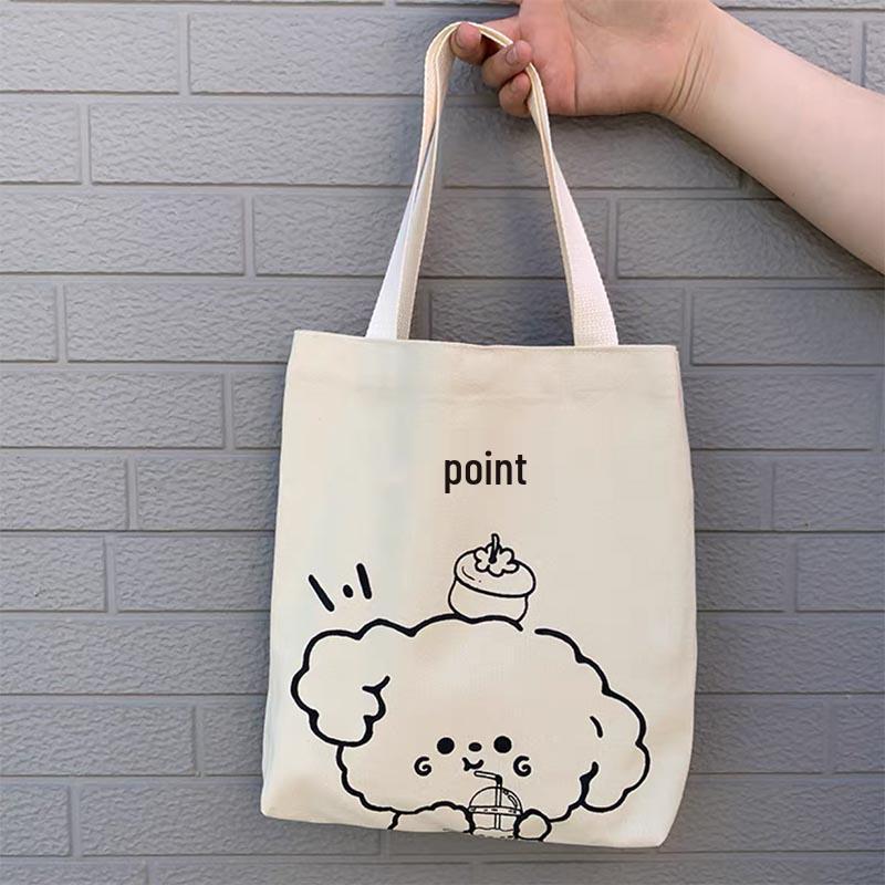 Versatile Japanese Canvas Tote: Large Capacity, Handheld, Trendy Lunch Box Bag for Women