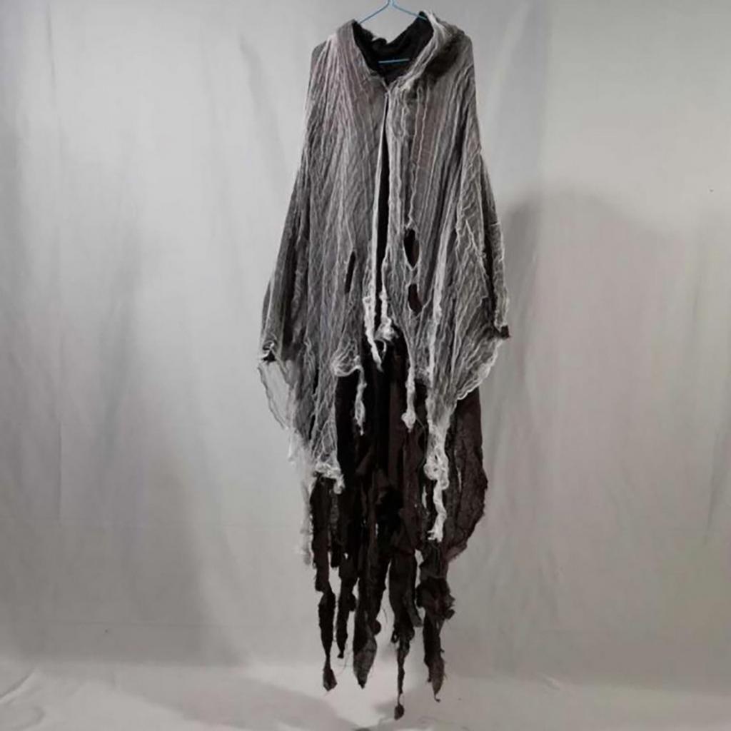 Death Cape Halloween Cosplay Unisex Horror Ghost Dementors Evil Wizzard Cloak Gothic Horror Zombie Tattered Hooded Capes