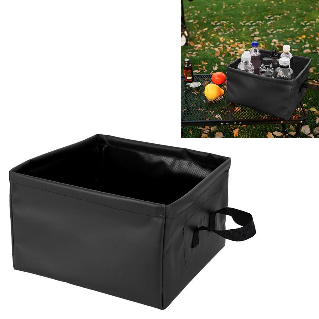 Collapsible Basin Leakage Proof Portable Folding Camping Bucket for Travel Hiking 13L Black 13L