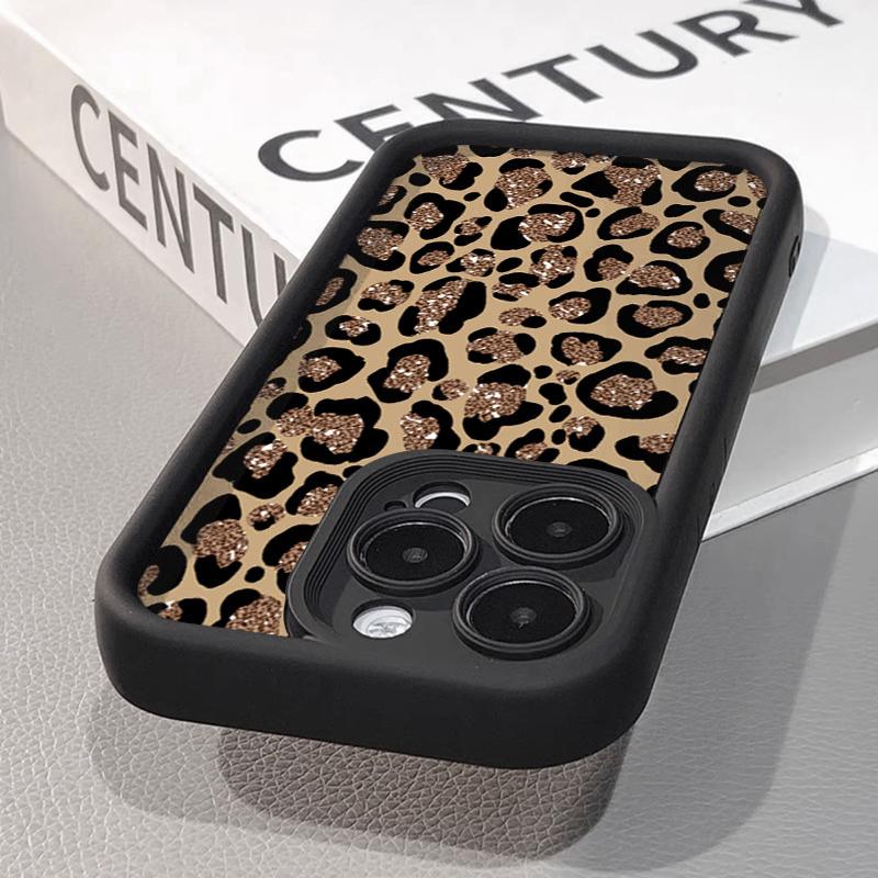 INS Mode Leopardendruck Schwarzes Handyhülle für Xiaomi Poco X7 Pro X6 X5 X3 M6 Pro 4G F5 Pro F6 F7 Stoßfeste Weiche Bumper Abdeckung