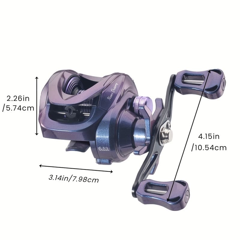 Casting Reel 6.3:1 High Gear Ratio Two-handed Use Lightweight and Portable Suitable for Fresh and Salt Water Ideal Birthday and New Year Gift