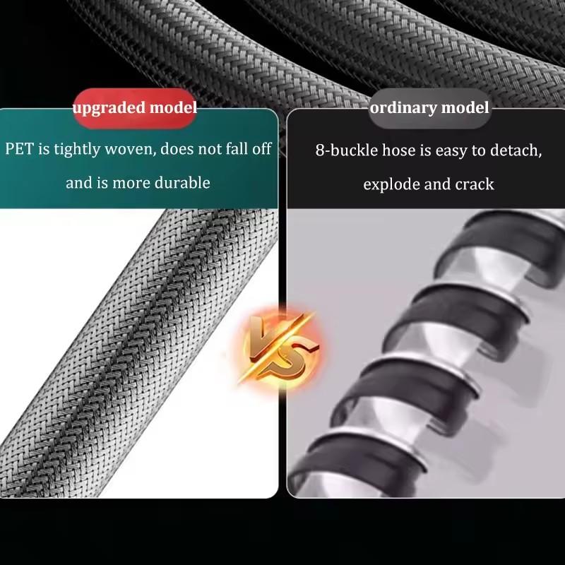 New 1.5/2M Nylon Rope Braided Shower Pipe 4 Points Universal Water Pipe Hot And Cold Shower Head Explosion-proof Connecting Pipe