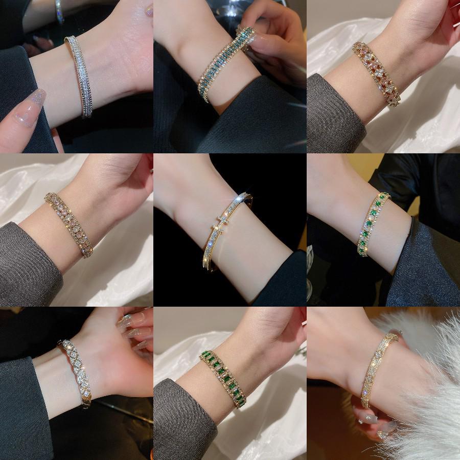 Elegant Zircon Letter Bracelet: Luxurious, Versatile, and Fashionable Women's Bangle