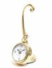 Vintage Brass Pocket Watch Desk Clock Antique Table Clock Silent Quartz Timepiece Retro Home Office Decor Gift