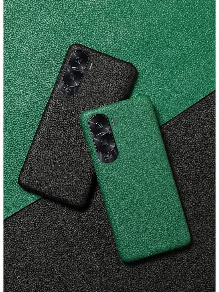Genuine leather protective cover for Honor X20/X20SE/X10Max with cowhide litchi pattern.