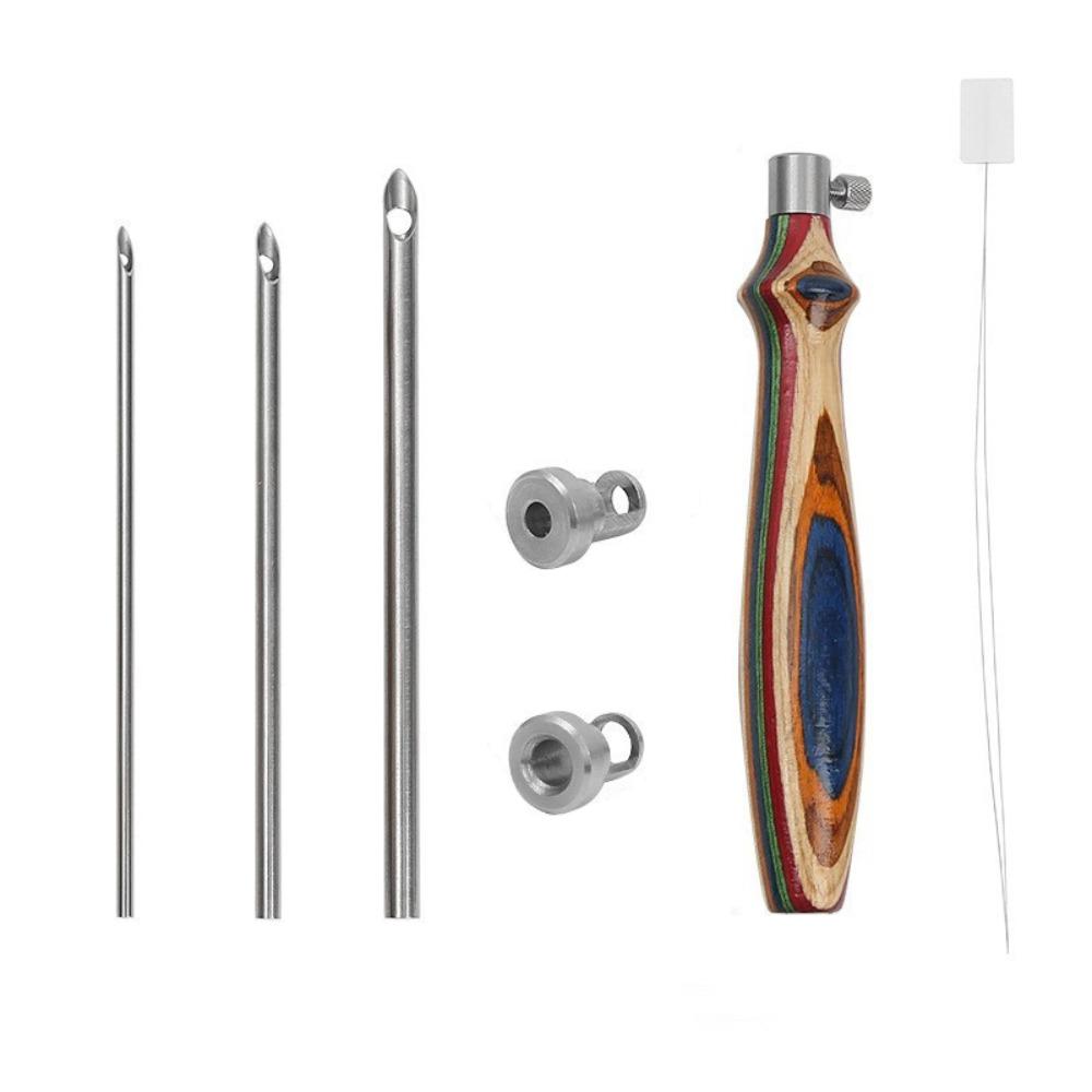 Wooden Handle Punch Needle Set 2.5mm/3.5mm/5mm Punch Stitching Kit  for Beginners