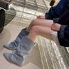 Spring New Fashion Style Pointed Thick Heel Trousers Boots Retro Versatile But Knee Western Cowboy Boots