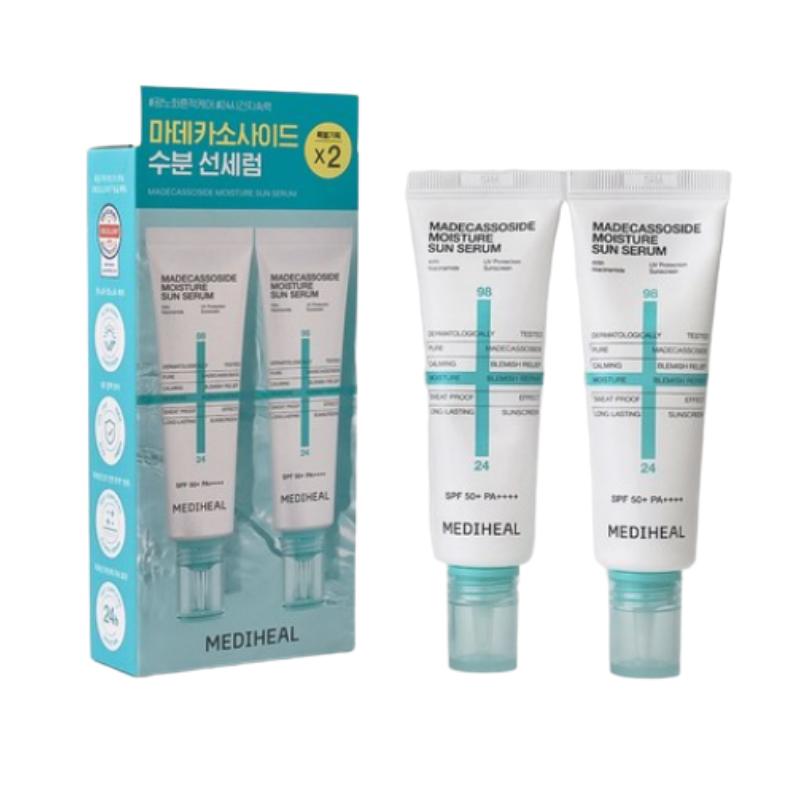 MEDIHEAL Madecassoside Moisture Sunscreen Serum Blemish Repair 50g+50g SPF50+ PA++++ 50g x2