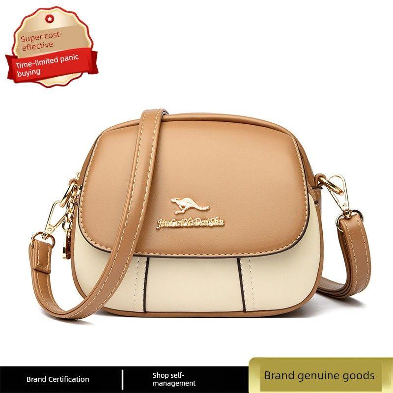 

Genuine Leather Small Bag Women 2025 New Fashion Genuine Leather Casual Shoulder Bag Western Style Gift Women Bag Niche Messenger Bag Khakis with rice