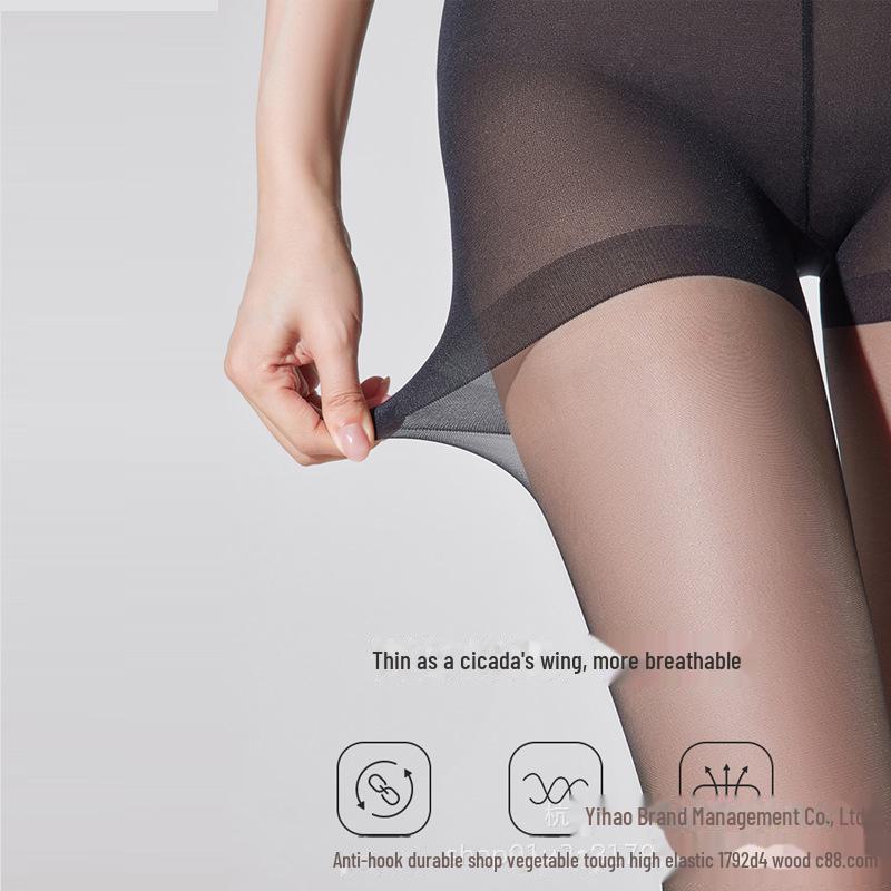 "Ultra-Thin Women's Summer Pantyhose: Flesh-Toned Core-Spun Silk, Black Anti-Snag Durable Large Size Pineapple Bottoming Socks"